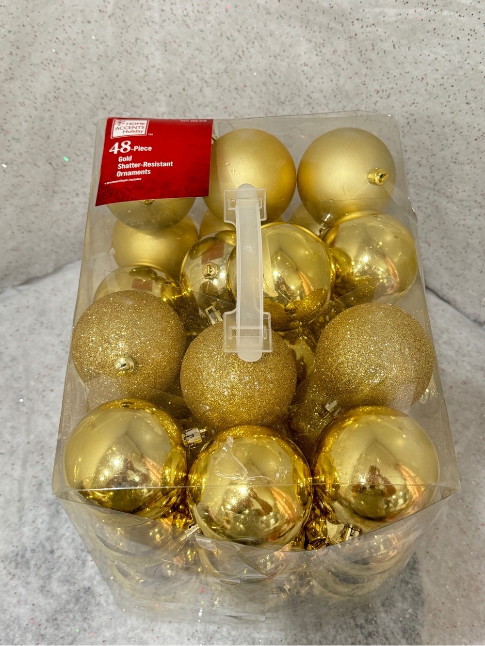 Gold Holiday Ornament Set - 48-Pack
